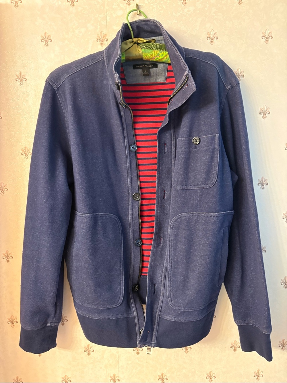 Banana Republic Men's Navy Button-Front Shirt Jacket